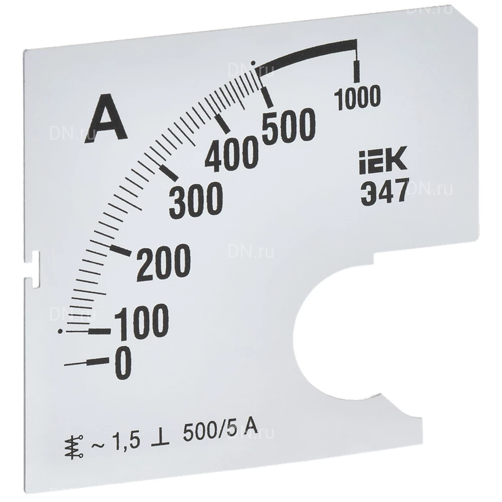 Шкала сменная IEK 500/5А-1.5 для амперметра Э47, размер - 72х72мм IPA10D-SC-0500