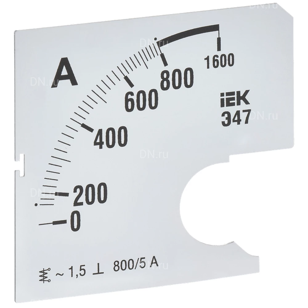 Шкала сменная IEK 800/5А-1.5 для амперметра Э47, размер - 72х72мм IPA10D-SC-0800