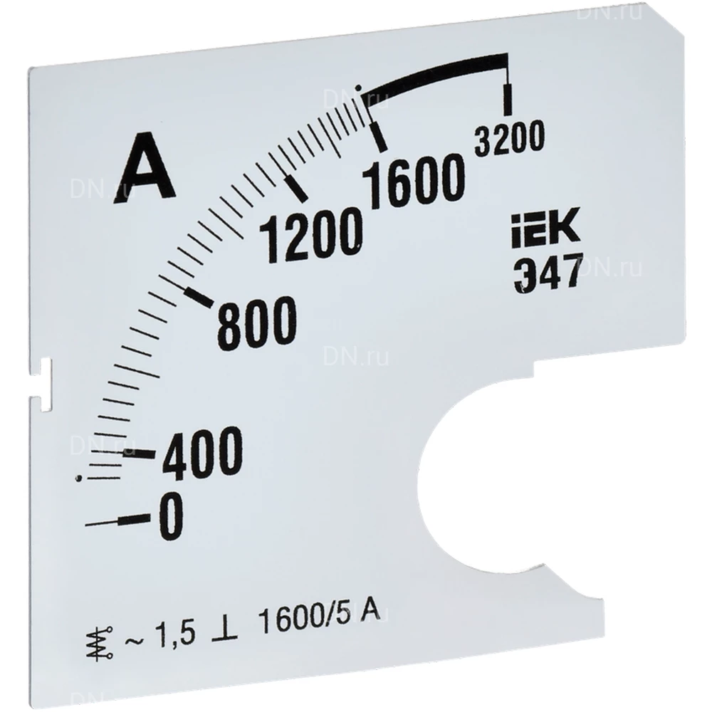 Шкала сменная IEK 1600/5А-1.5 для амперметра Э47, размер - 72х72мм IPA10D-SC-1600