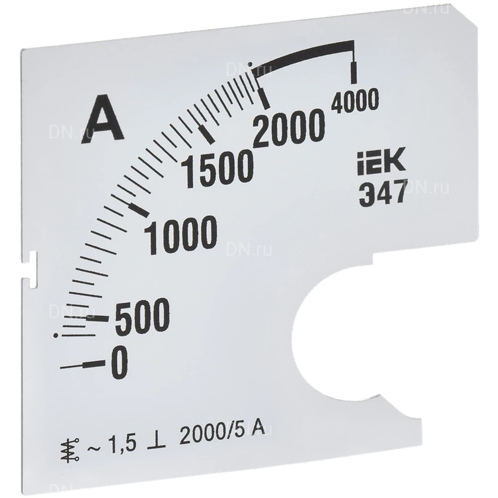 Шкала сменная IEK 2000/5А-1.5 для амперметра Э47, размер - 72х72мм IPA10D-SC-2000