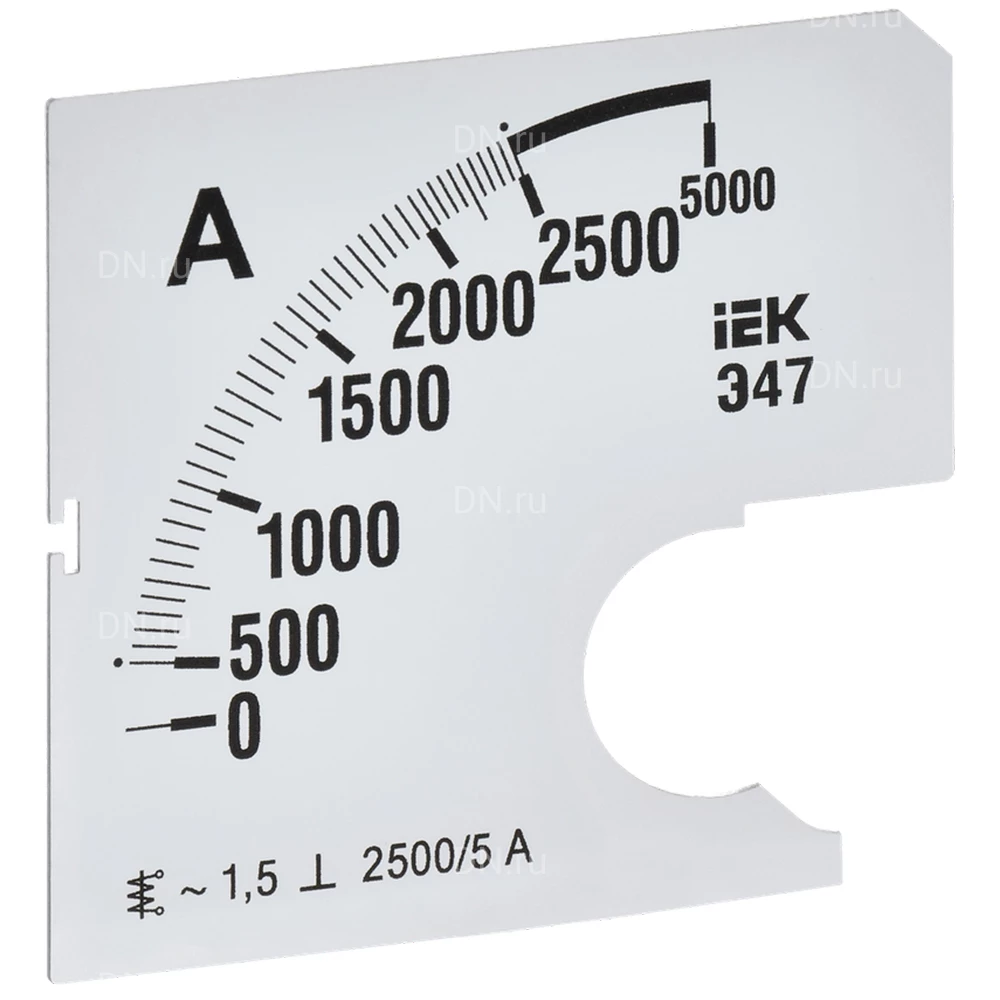 Шкала сменная IEK 2500/5А-1.5 для амперметра Э47, размер - 72х72мм IPA10D-SC-2500