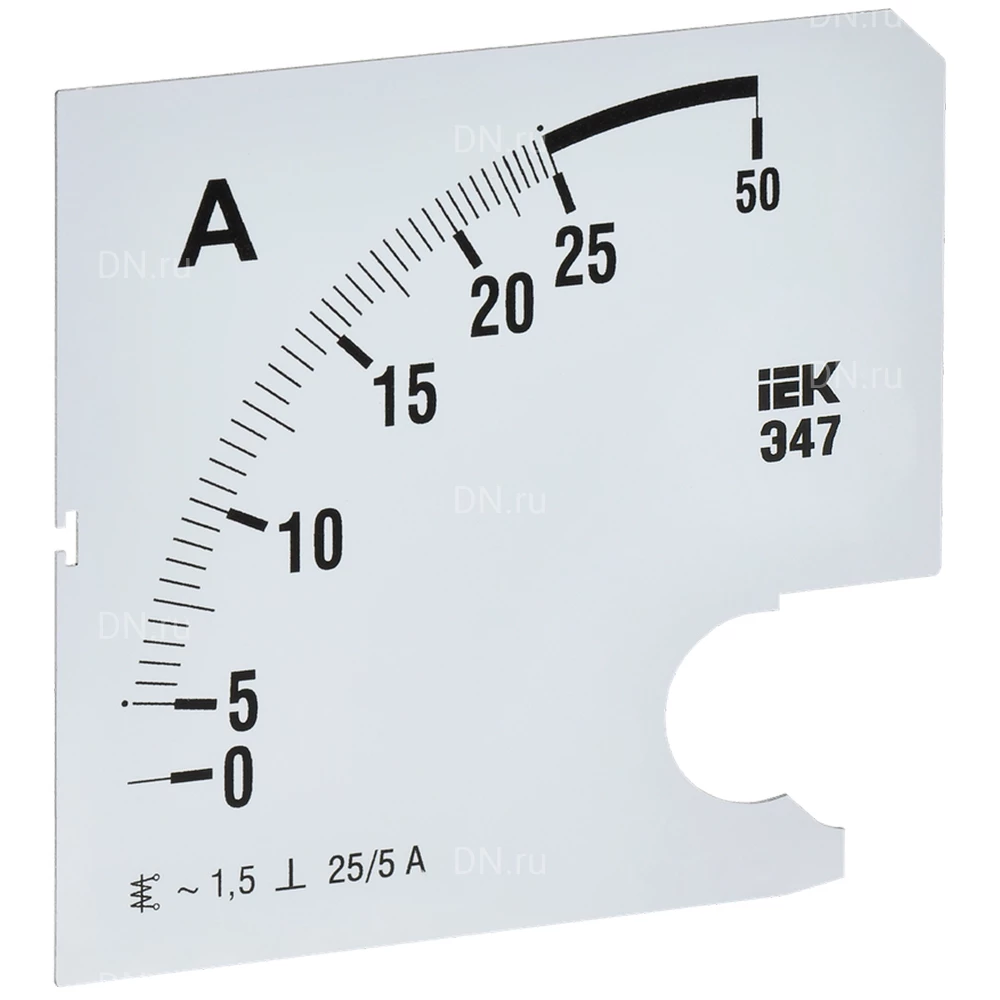 Шкала сменная IEK 25/5А-1.5 для амперметра Э47, размер - 96х96мм IPA20D-SC-0025