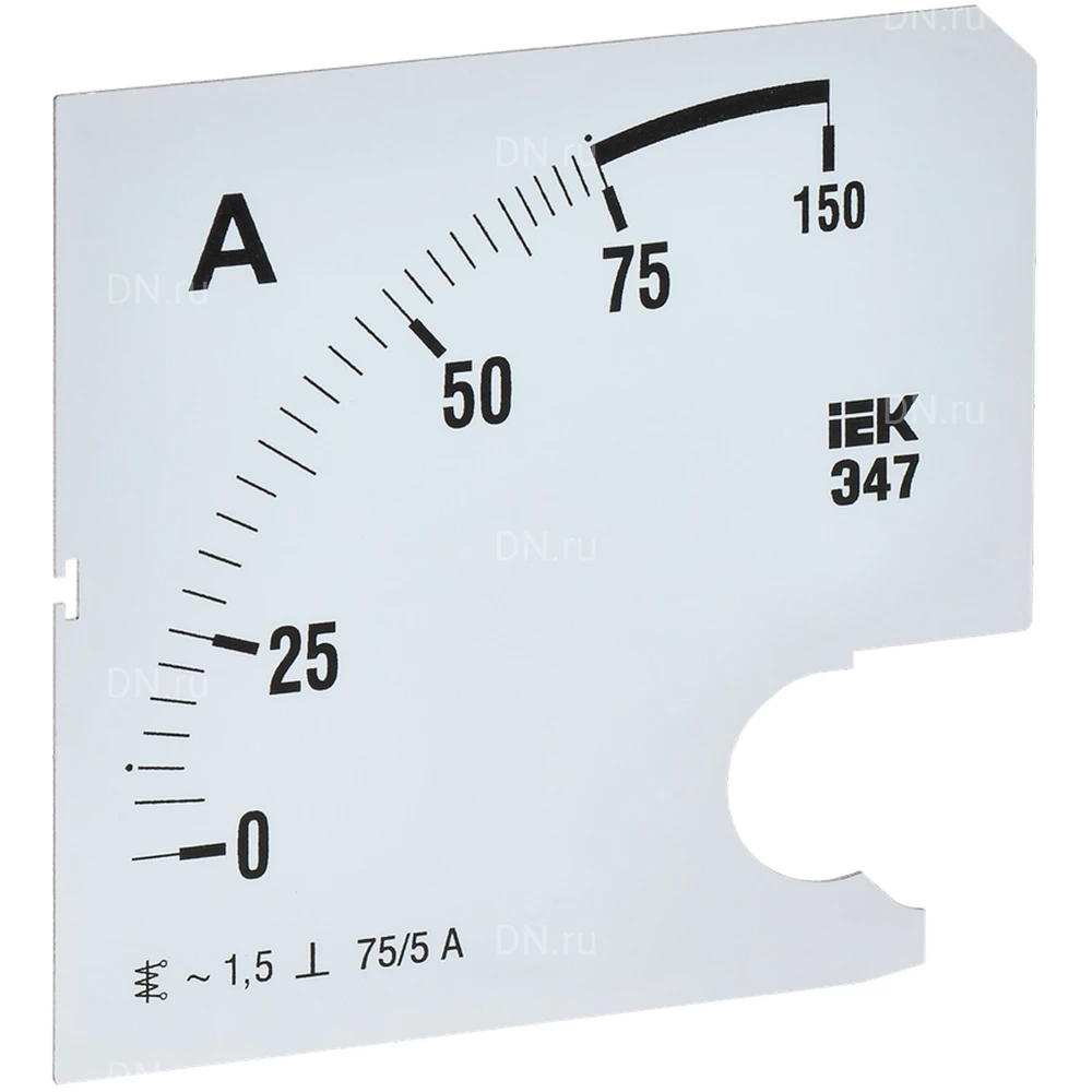 Шкала сменная IEK 75/5А-1.5 для амперметра Э47, размер - 96х96мм IPA20D-SC-0075