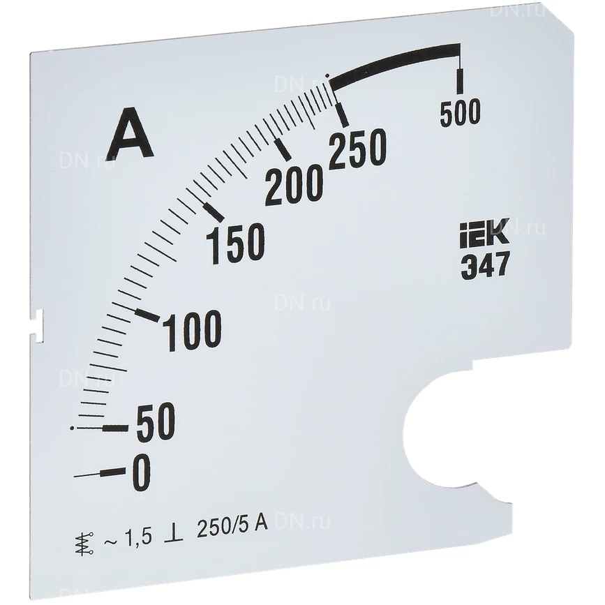 Шкала сменная IEK 250/5А-1.5 для амперметра Э47, размер - 96х96мм IPA20D-SC-0250