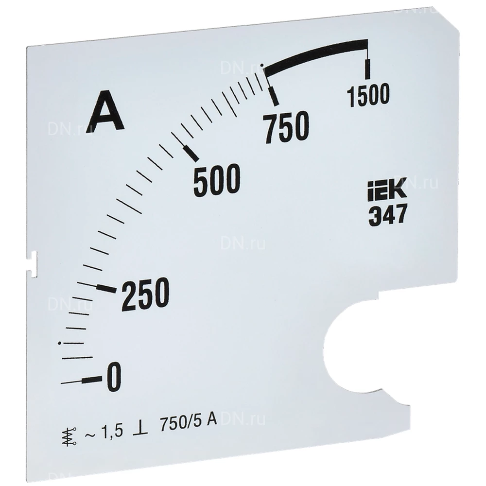 Шкала сменная IEK 750/5А-1.5 для амперметра Э47, размер - 96х96мм IPA20D-SC-0750