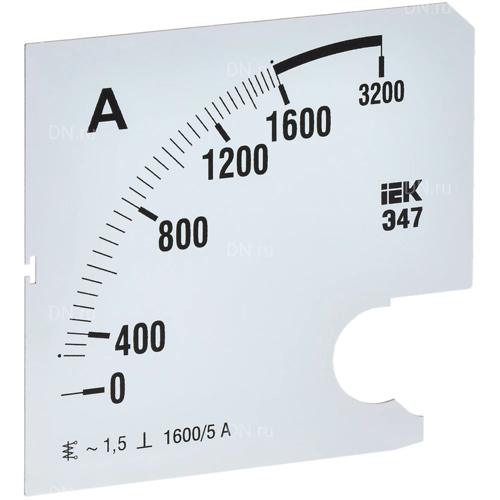 Шкала сменная IEK 1600/5А-1.5 для амперметра Э47, размер - 96х96мм IPA20D-SC-1600