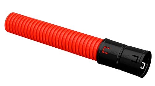 Трубы гофрированные IEK Elasta Дн40-90 L50 двустенные с протяжкой, внешние диаметры 40-90 мм, материал - ПНД, бухты 50 м, цвет красный