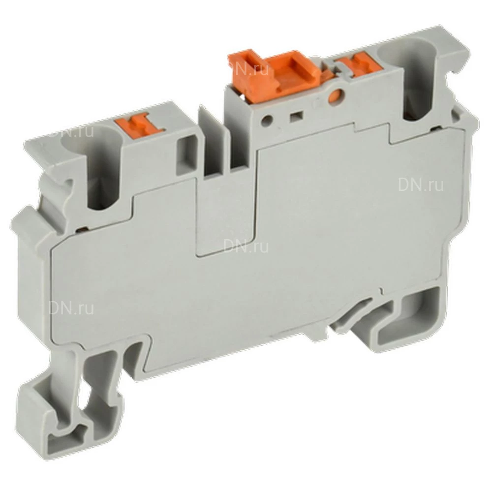 Колодка клеммная IEK ARMAFIX Push-In CP-DT 4мм2, пружинная, ножевой размыкатель, диапазон сечений - 0.2-4.0мм2, цвет - серый YCT25-04-K03-004