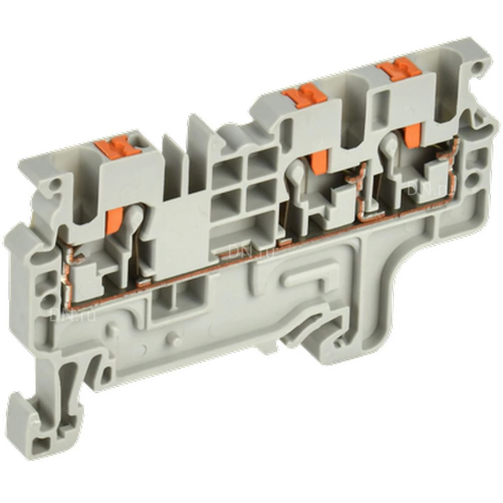 Колодка клеммная IEK ARMAFIX Push-In CP-MC 2.5мм2, пружинная, 3 вывода, диапазон сечений - 0.2-2.5мм2, цвет - серый YCT22-00-3-K03-002