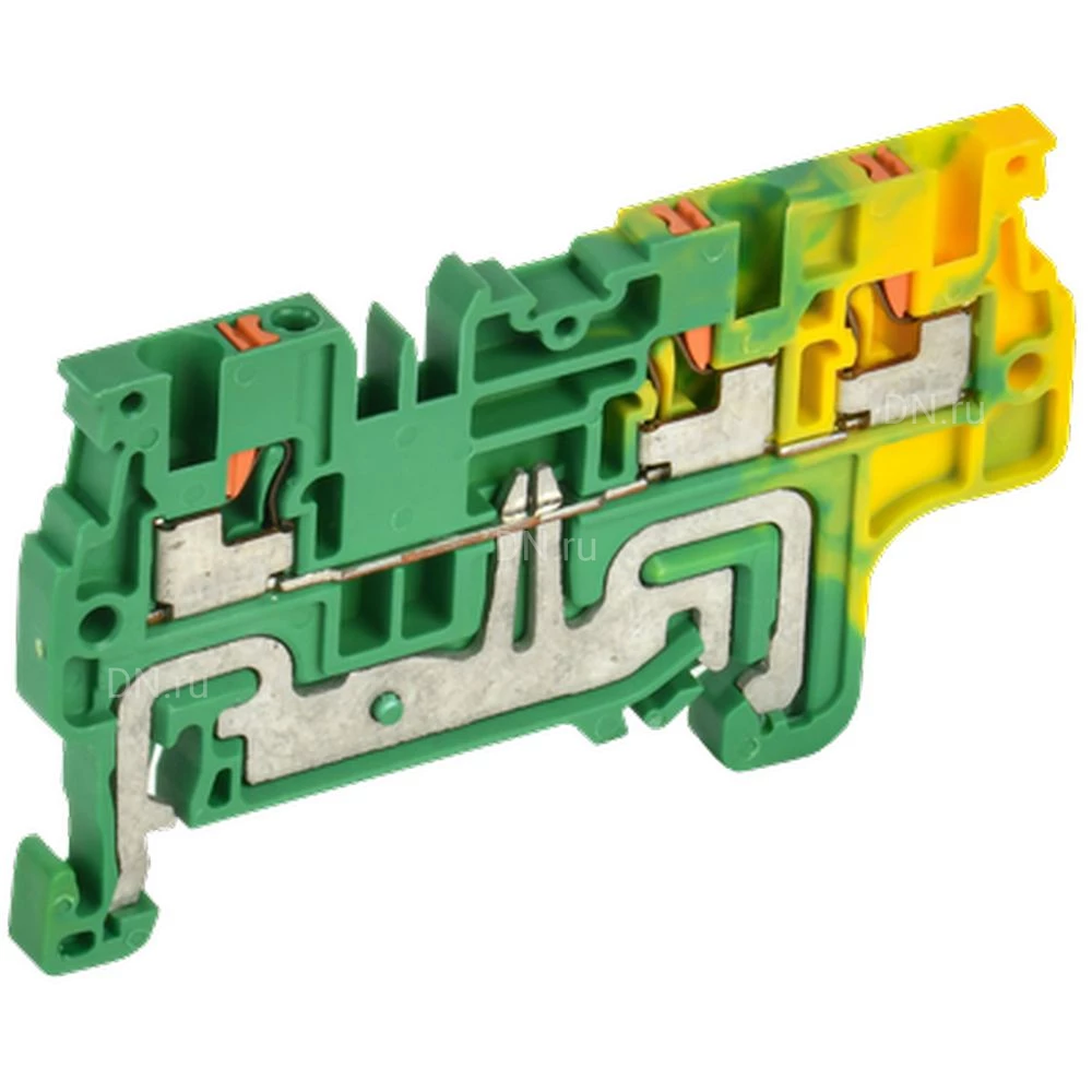 Колодка клеммная IEK ARMAFIX Push-In CP-MC-PEN 1.5мм2, пружинная, 3 вывода, заземляющая, диапазон сечений - 0.2-1.5мм2, цвет - желто-зеленый YCT22-03-3-K52-001