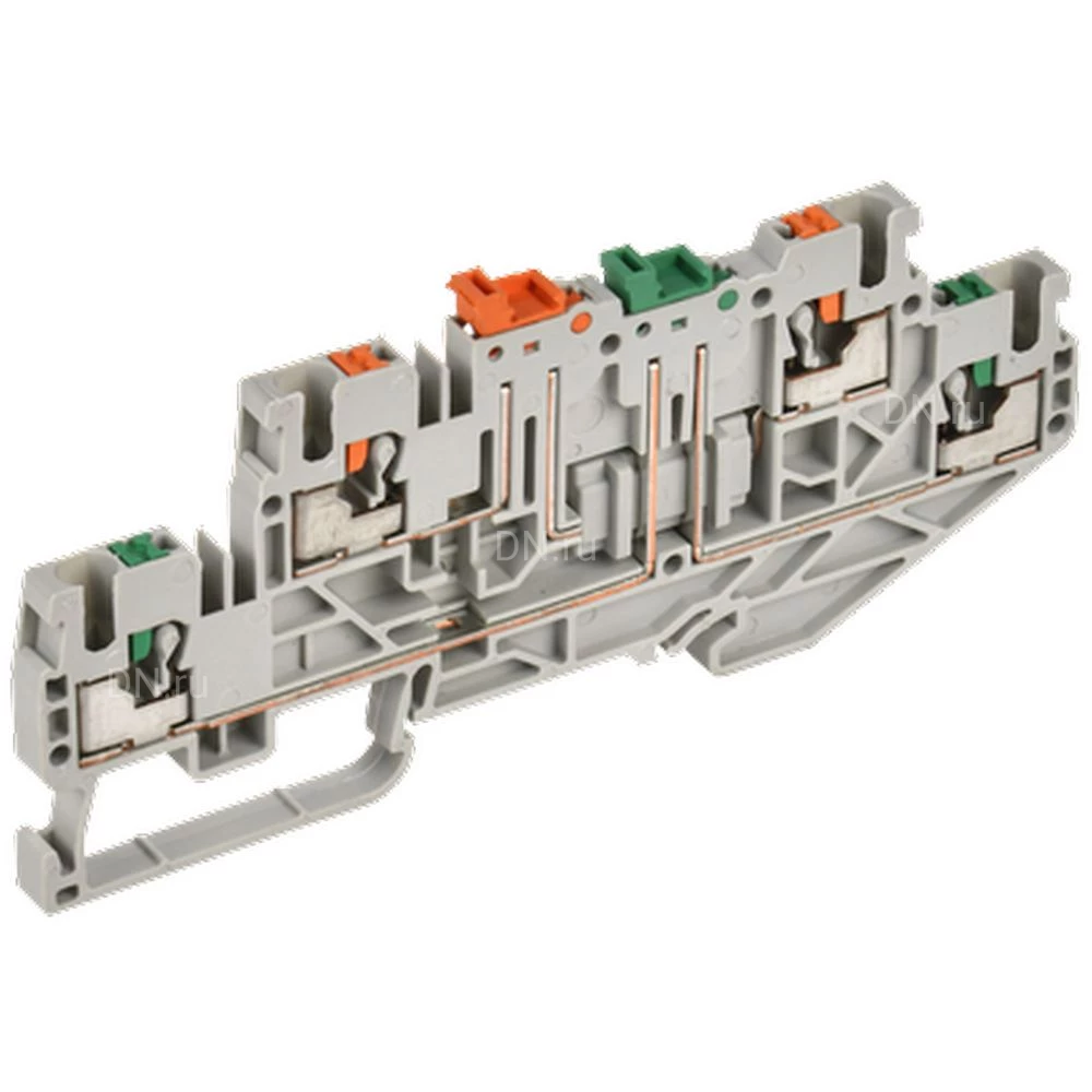 Колодка клеммная IEK ARMAFIX Push-In CP-ML 2.5мм2, пружинная, 2 уровня, ножевой размыкатель, диапазон сечений - 0.2-2.5мм2, цвет - серый YCT23-04-2-K03-002