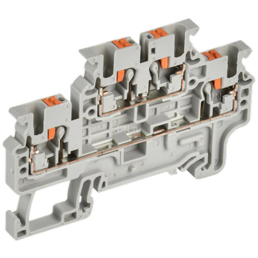 Колодка клеммная IEK ARMAFIX Push-In CP-ML 2.5мм2, пружинная, 2 уровня, диапазон сечений - 0.2-2.5мм2, цвет - серый YCT23-00-2-K03-002