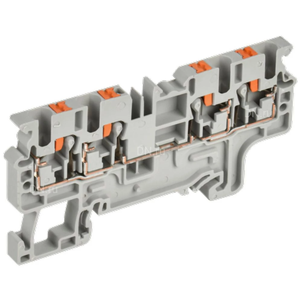 Колодка клеммная IEK ARMAFIX Push-In CP-MC 2.5мм2, пружинная, 4 вывода, диапазон сечений - 0.2-2.5мм2, цвет - серый YCT22-00-4-K03-002