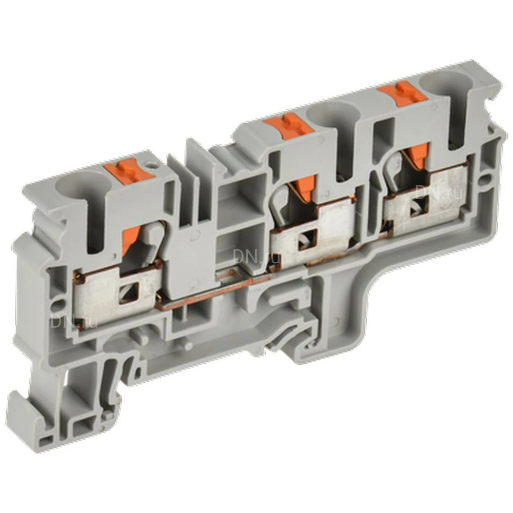 Колодка клеммная IEK ARMAFIX Push-In CP-MC 10мм2, пружинная, 3 вывода, диапазон сечений - 0.5-10.0мм2, цвет - серый YCT22-00-3-K03-010