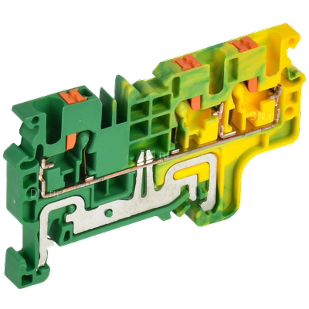 Колодка клеммная IEK ARMAFIX Push-In CP-MC-PEN 2.5мм2, пружинная, 3 вывода, заземляющая, диапазон сечений - 0.2-2.5мм2, цвет - желто-зеленый YCT22-03-3-K52-002