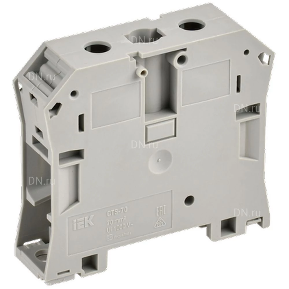 Колодка клеммная IEK ARMAFIX CTS 70мм2 с шестигранником, винтовая, диапазон сечений - 10-70.0мм2, цвет - серый YCT10-01-K03-070