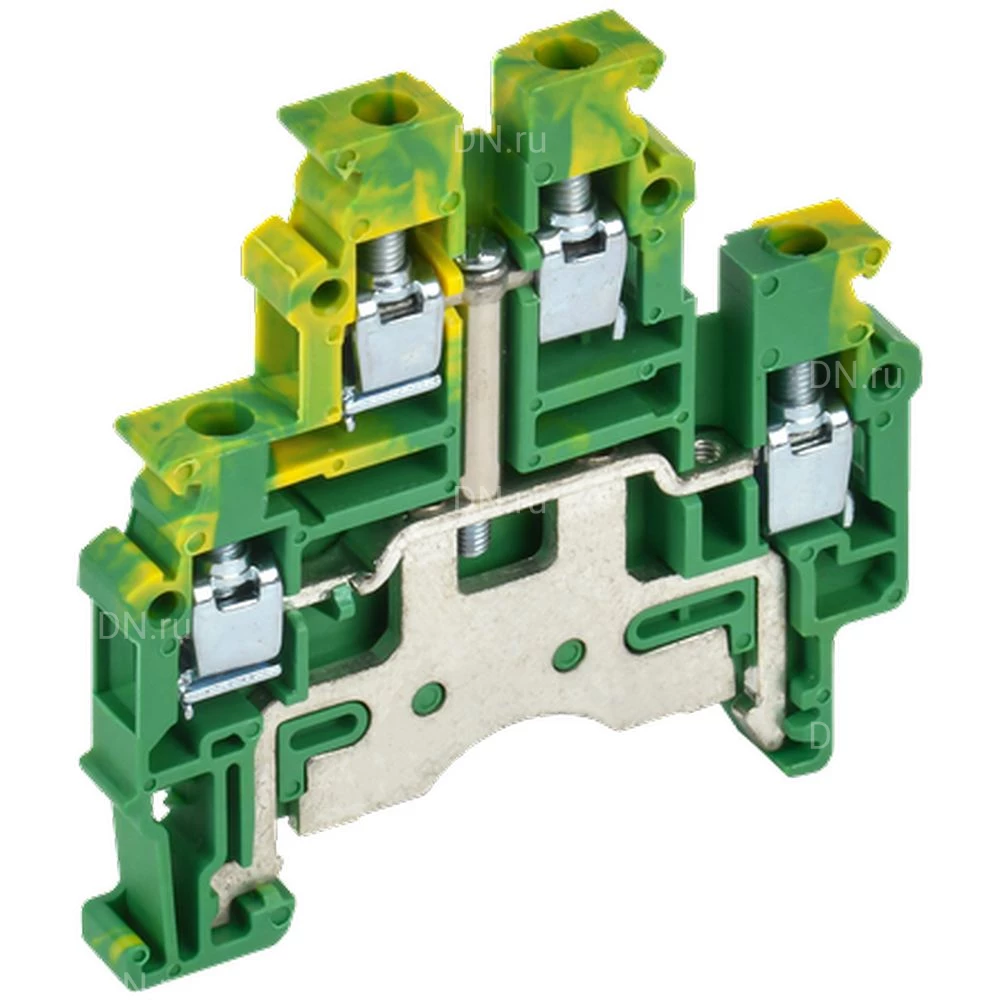 Колодка клеммная IEK ARMAFIX CTS-ML-PEN 4мм2, винтовая, 2 уровня, диапазон сечений - 0.2-4.0мм2, цвет - желто-зеленый YCT13-03-2-K52-004