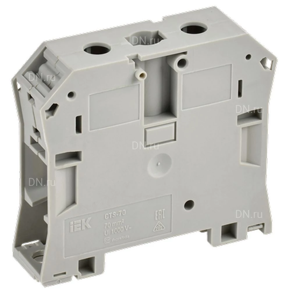 Колодка клеммная IEK ARMAFIX CTS 70мм2, винтовая, диапазон сечений - 10-70.0мм2, цвет - серый YCT10-00-K03-070