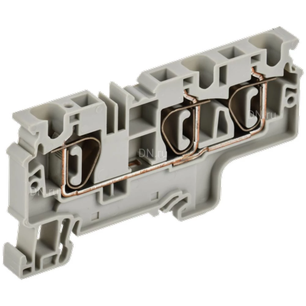 Колодка клеммная IEK ARMAFIX CX 6-3 6мм2 3-контактная, пружинная, диапазон сечений - 0.2-6.0мм2, цвет - серый AF-CT40-00-3-K03-006
