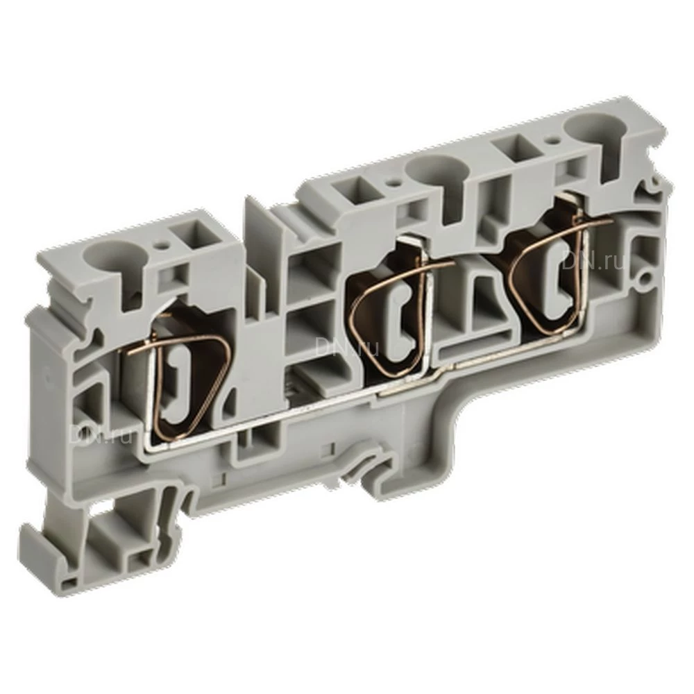 Колодка клеммная IEK ARMAFIX CX 10-3 10мм2 3-контактная, пружинная, диапазон сечений - 0.2-10.0мм2, цвет - серый AF-CT40-00-3-K03-010