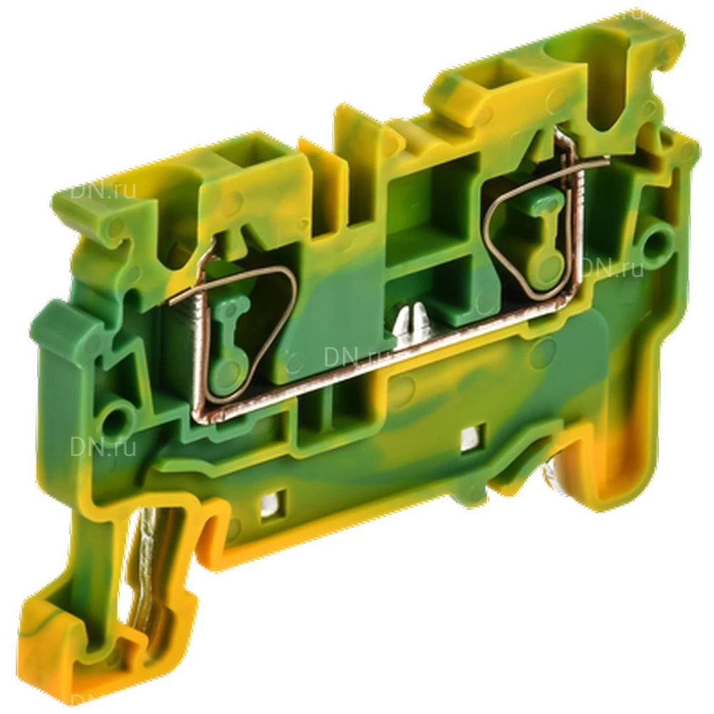 Колодка клеммная IEK ARMAFIX CX 4 PE 4мм2 проходная заземляющая, пружинная, диапазон сечений - 0.2-4.0мм2, цвет - желто-зеленый AF-CT41-00-K52-004