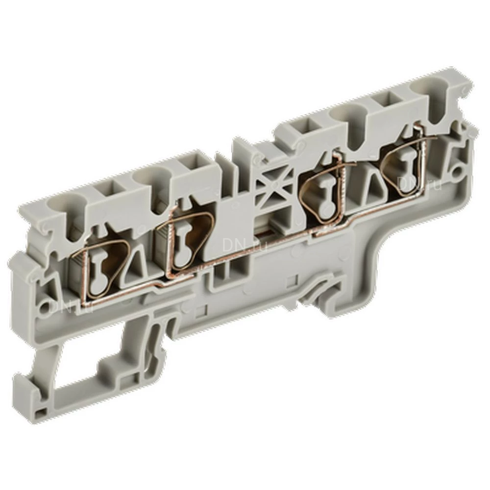 Колодка клеммная IEK ARMAFIX CX 4-4 4мм2 4-контактная, пружинная, диапазон сечений - 0.2-4.0мм2, цвет - серый AF-CT40-00-4-K03-004