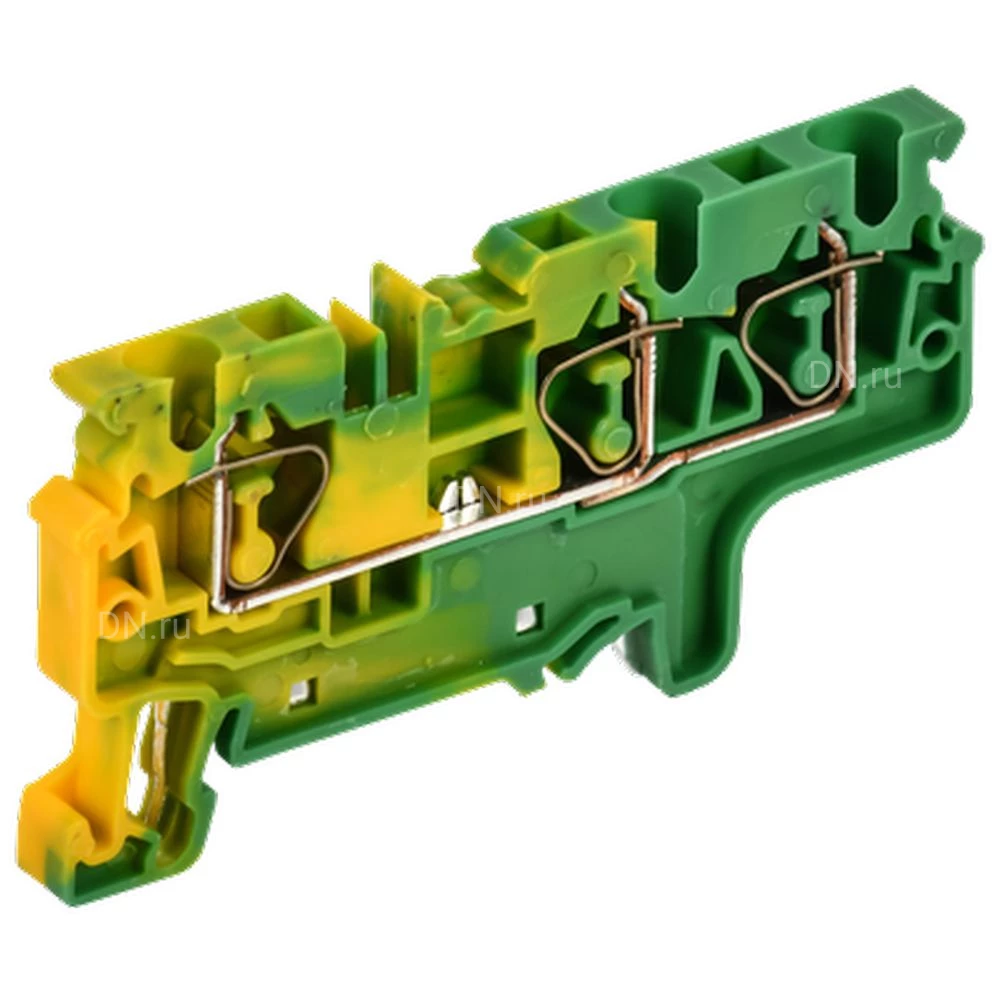 Колодка клеммная IEK ARMAFIX CX 4-3 PE 4мм2 3-контактная заземляющая, пружинная, диапазон сечений - 0.2-4.0мм2, цвет - желто-зеленый AF-CT41-00-3-K52-004