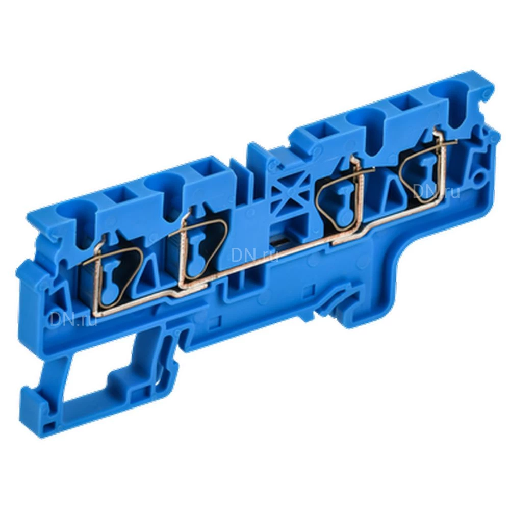 Колодка клеммная IEK ARMAFIX CX 4-4 BU 4мм2 4-контактная, пружинная, диапазон сечений - 0.2-4.0мм2, цвет - синий AF-CT40-00-4-K07-004