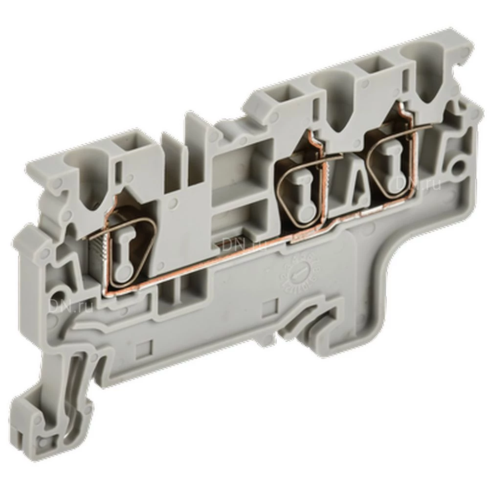 Колодка клеммная IEK ARMAFIX CX 2.5-3 2.5мм2 3-контактная, пружинная, диапазон сечений - 0.2-2.5мм2, цвет - серый AF-CT40-00-3-K03-002