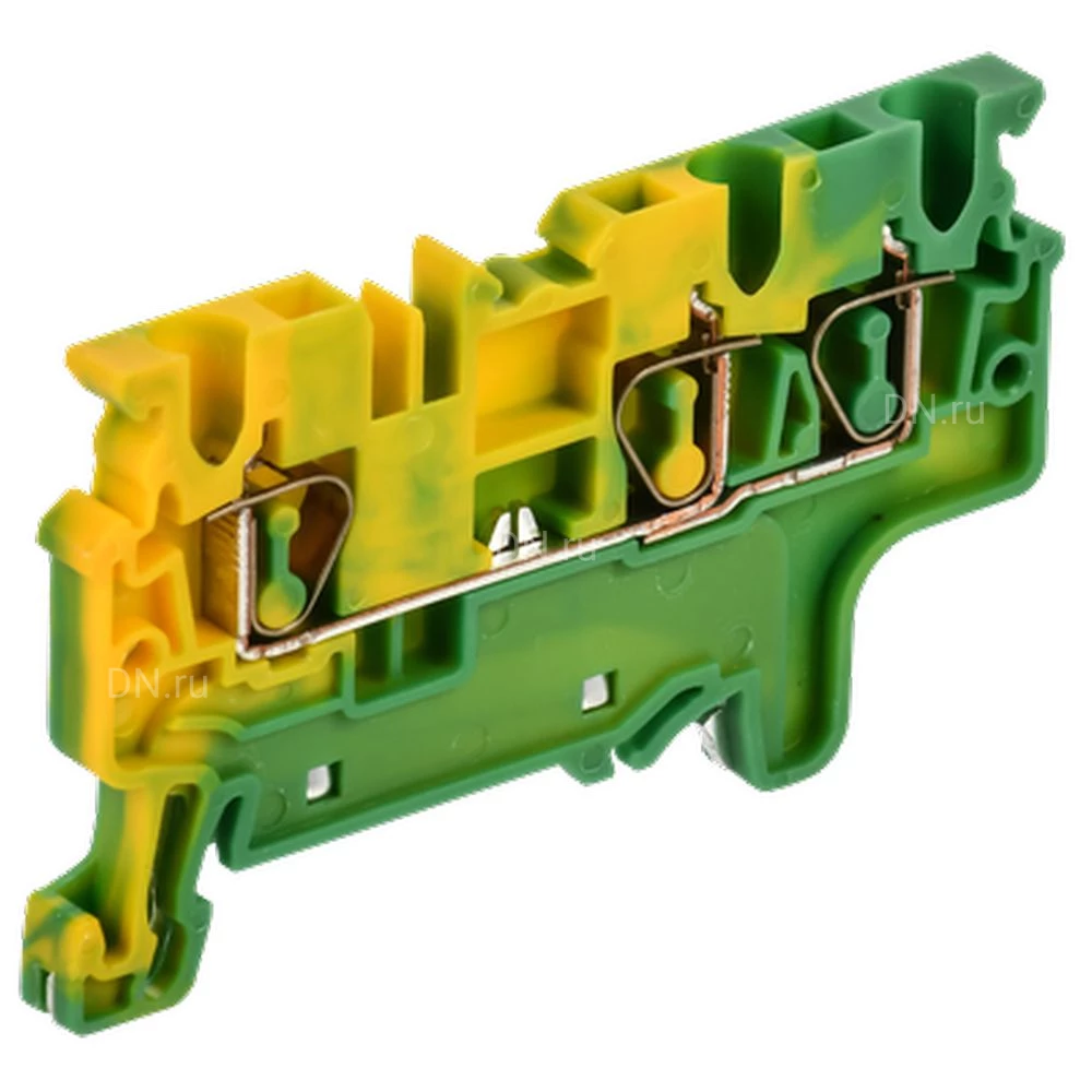 Колодка клеммная IEK ARMAFIX CX 2.5-3 PE 2.5мм2 3-контактная заземляющая, пружинная, диапазон сечений - 0.2-2.5мм2, цвет - желто-зеленый AF-CT41-00-3-K52-002