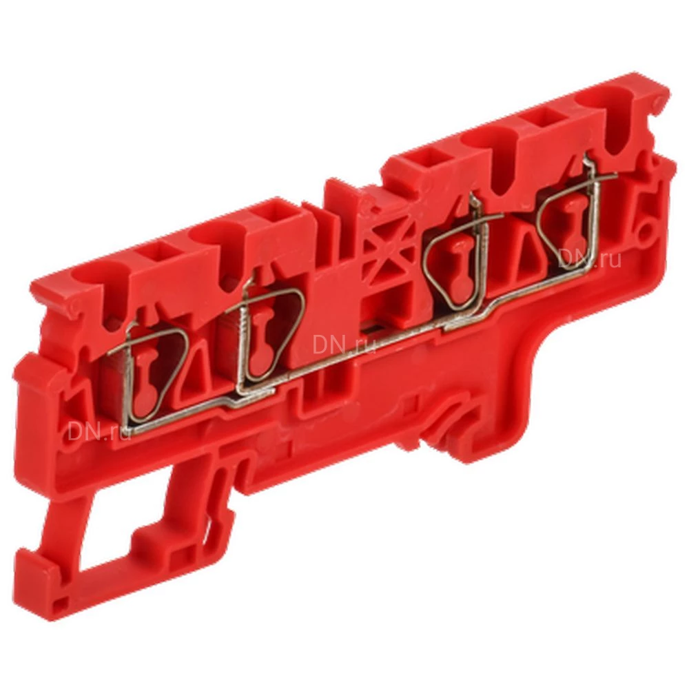 Колодка клеммная IEK ARMAFIX CX 4-4 4-контактная, пружинная, диапазон сечений - 0.2-4.0мм2, цвет - красный AF-CT42-00-4-K04-004