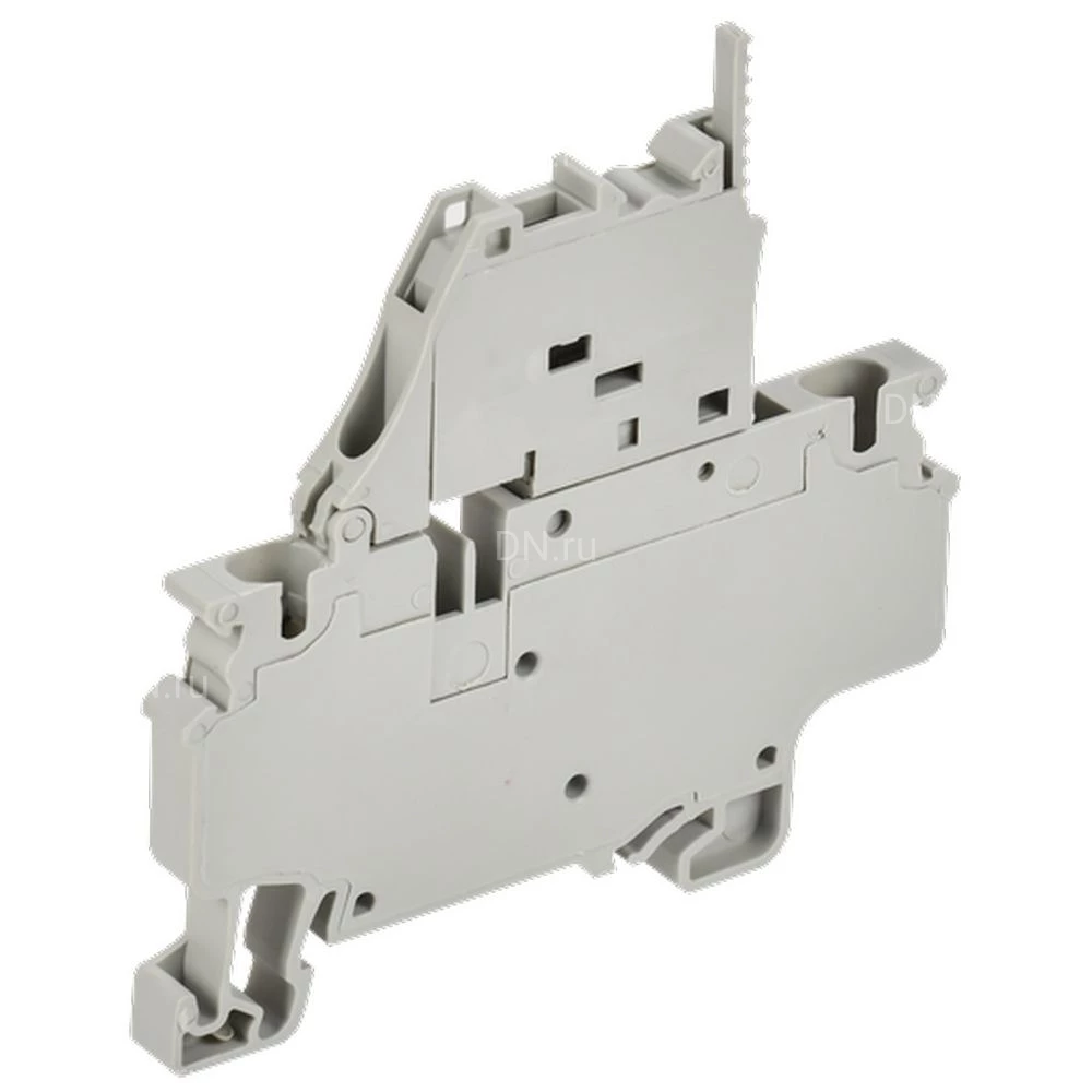 Колодка клеммная IEK ARMAFIX CX F 4 с держателем предохранителя, пружинная, диапазон сечений - 0.2-4.0мм2, цвет - серый AF-CT44-00-K03-004