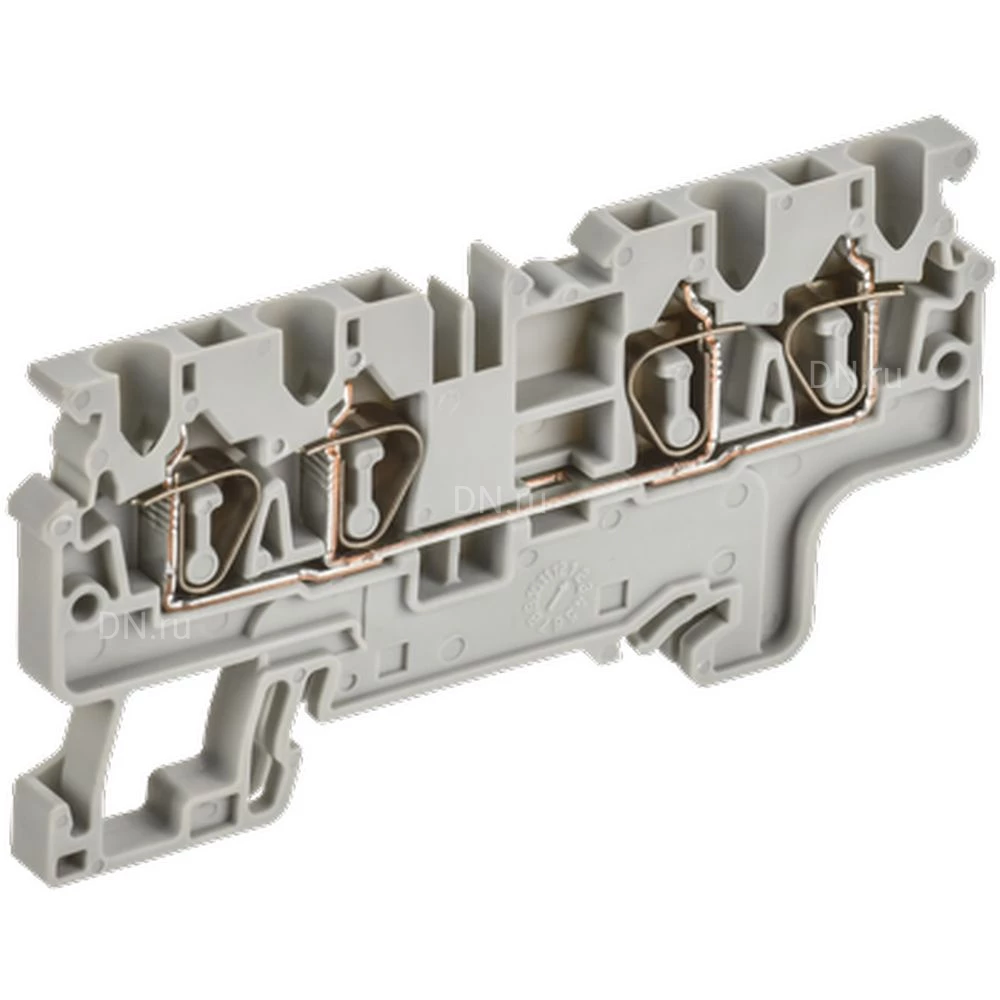 Колодка клеммная IEK ARMAFIX CX 2.5-4 2.5мм2 4-контактная, пружинная, диапазон сечений - 0.2-2.5мм2, цвет - серый AF-CT40-00-4-K03-002