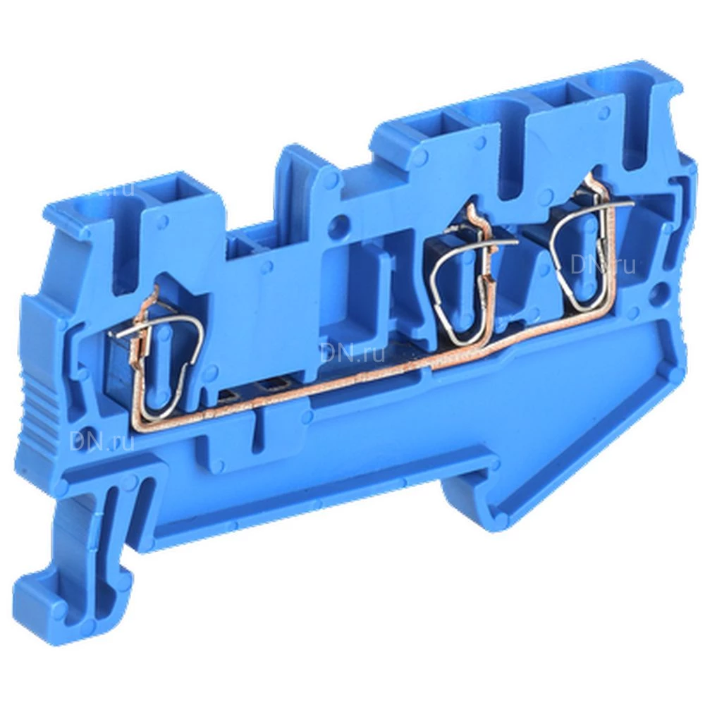 Клемма пружинная IEK КПИ 3в-2.5, диапазон сечений - 0.2-2.5мм2, цвет - синий, упаковка - 45шт YZN11-3-002-K07