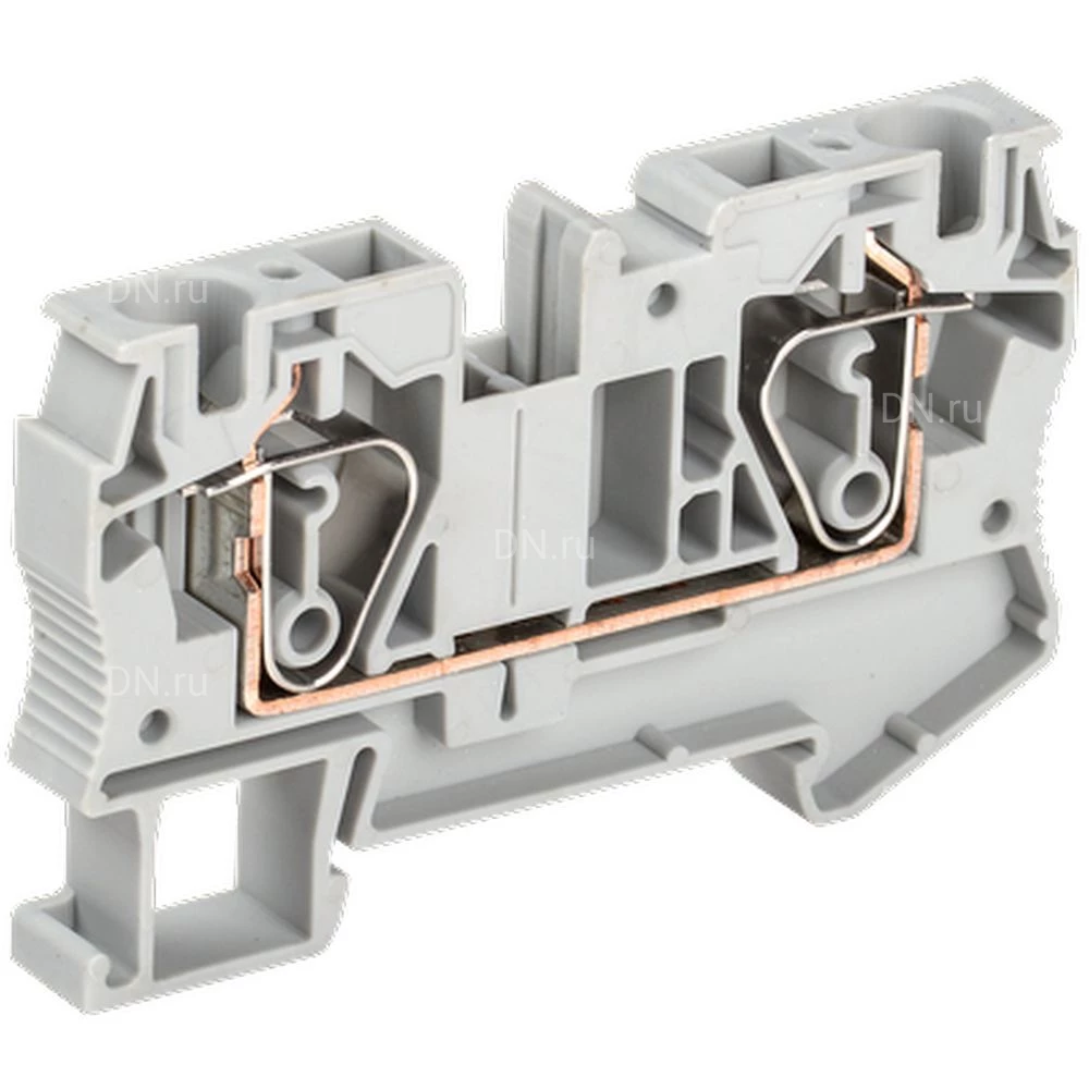 Клемма пружинная IEK КПИ 2в-6, диапазон сечений - 0.5-6.0мм2, цвет - серый YZN11-006-K03