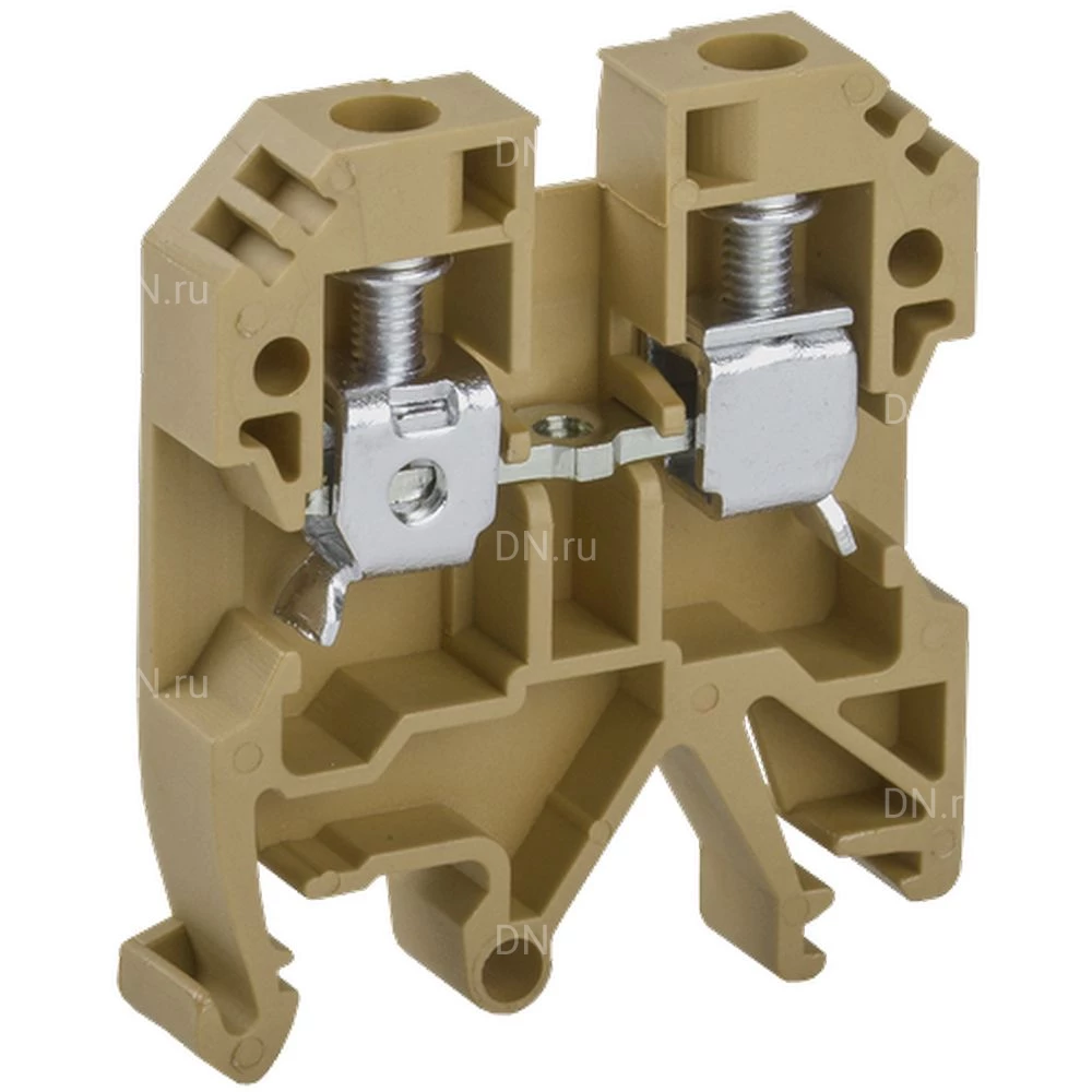 Клемма винтовая IEK КВИ-6мм2, диапазон сечений - 2.5-6.0мм2, цвет - желтый, упаковка - 50шт YZN30-006-K05