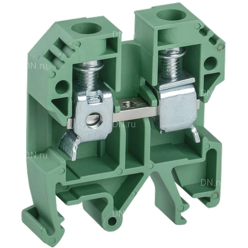 Клемма винтовая IEK КВИ-10мм2, диапазон сечений - 4.0-10.0мм2, цвет - зеленый YZN30-010-K06