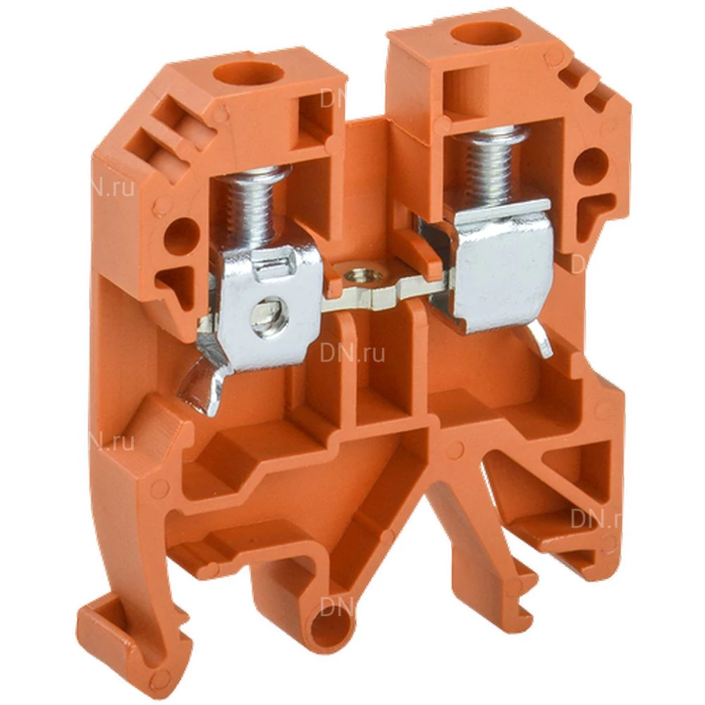 Клемма винтовая IEK КВИ-6мм2, диапазон сечений - 2.5-6.0мм2, цвет - оранжевый, упаковка - 50шт YZN30-006-K09