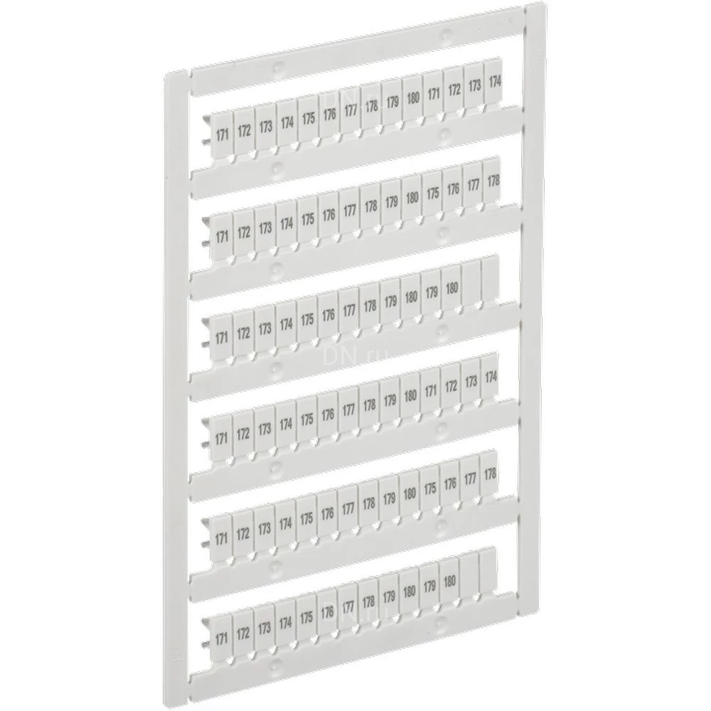 Маркер IEK ARMAFIX для CTS/CP 2,5мм2, символы 171-180, цвет - белый AF-CT10D-M-D25-18