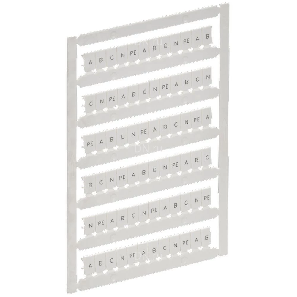 Маркер IEK ARMAFIX для CTS/CP 4мм2, символы A; B; C; N; PE, цвет - белый AF-CT10D-M-004-21