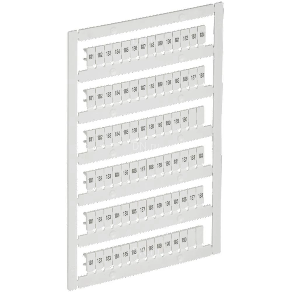 Маркер IEK ARMAFIX для CTS/CP 2,5мм2, символы 181-190, цвет - белый AF-CT10D-M-D25-19