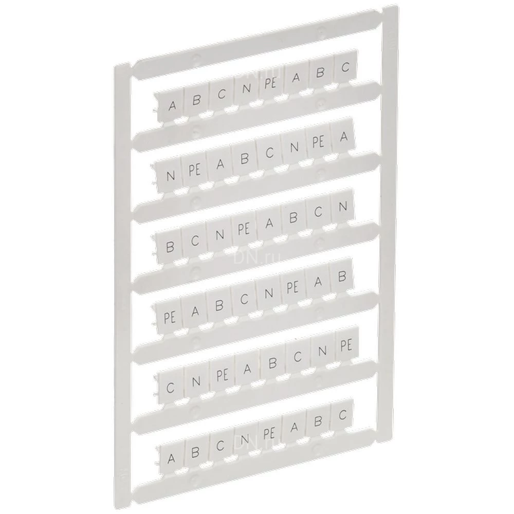 Маркер IEK ARMAFIX для CTS 6мм2/CP 10мм2, символы A; B; C; N; PE, цвет - белый AF-CT10D-M-006-21