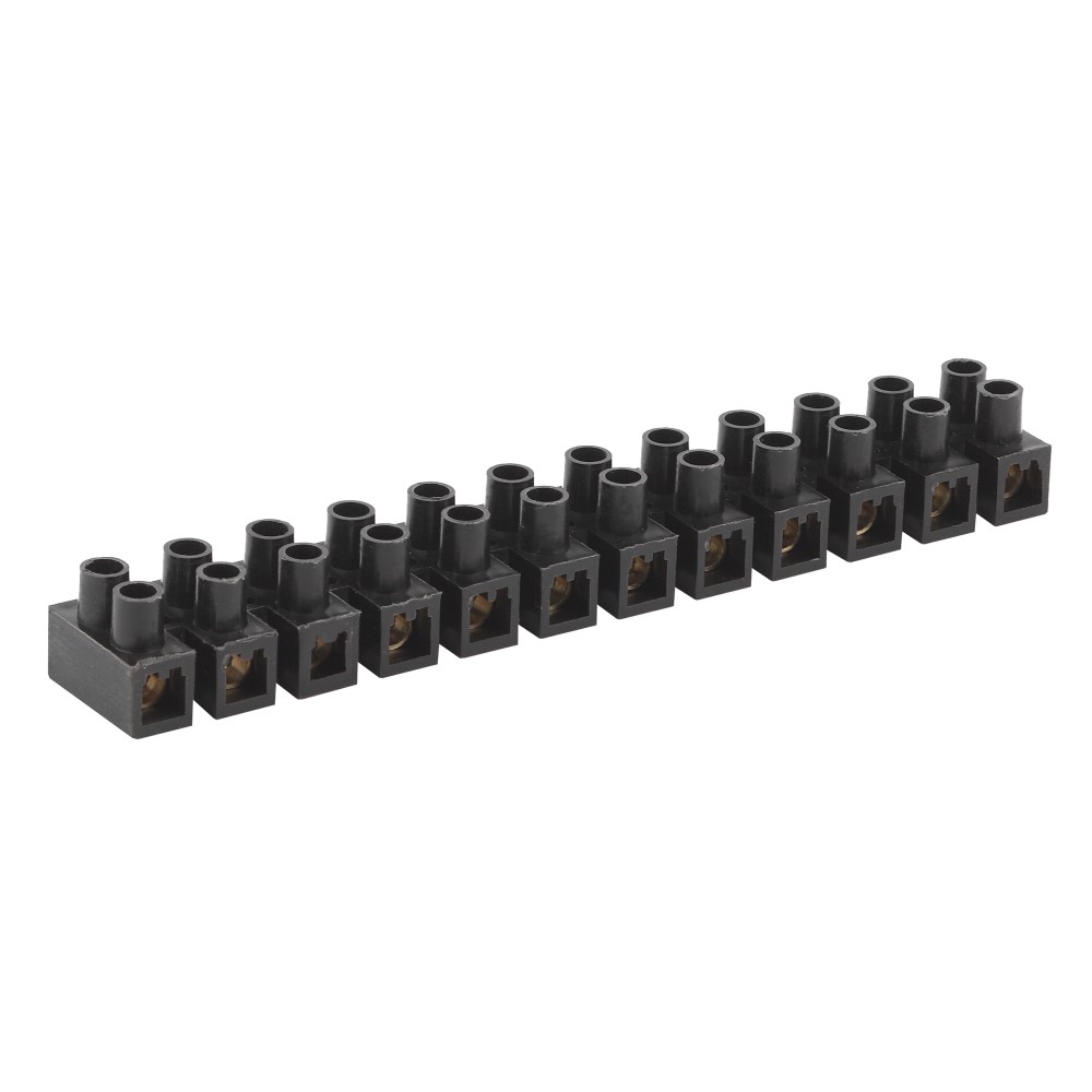 Зажим винтовой ЭРА ЗВИ-100, 12 пар, сечение подключаемых проводников 4-35 мм2, 100А, полипропилен, цвет черный