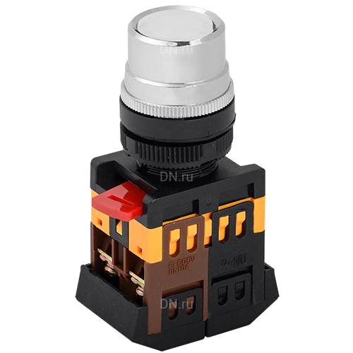 Кнопки GENERICA ABLF-22 плоские, диаметр отверстия - 22мм, неон 240В, НО+НЗ