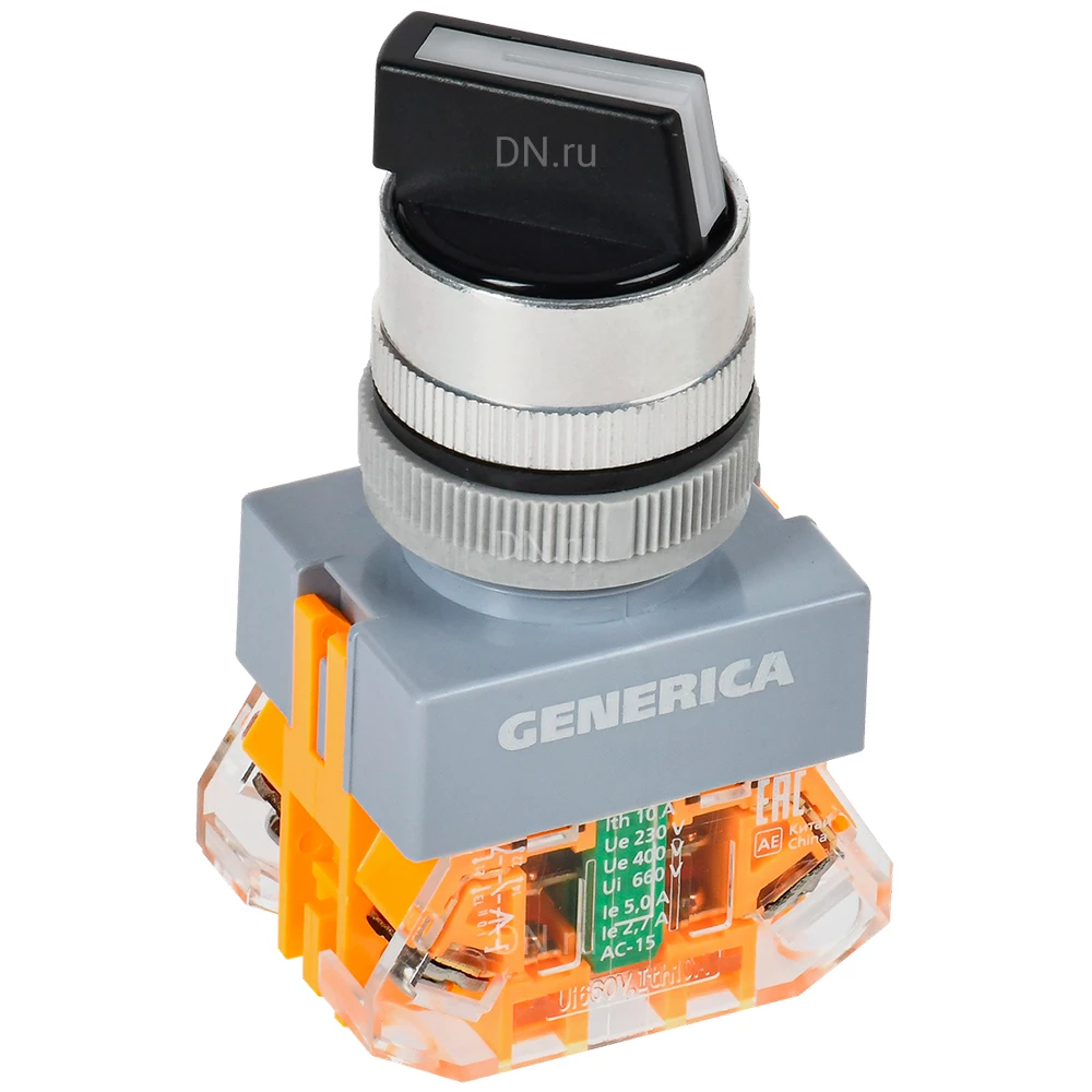 Переключатель GENERICA D7-11X2 1НЗ+1НО на 2 положения, цвет - черный BSW50-11X2-3-21-2-K02-G