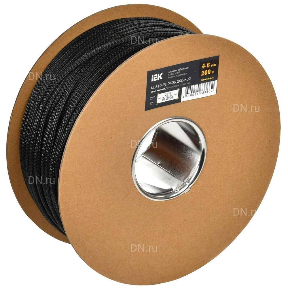 Оплетка кабельная IEK 3-5мм, длина - 200м, материал - полиэстер, 1 упаковка UBS10-PL-0305-200-K02