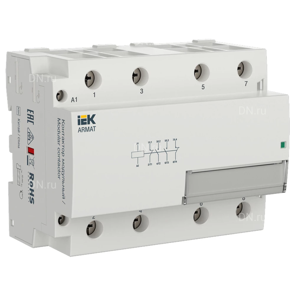 Контактор модульный IEK KMR номинальный ток - 100А 2НО 2НЗ, катушка управления - 230В AC AR-KMR10-100-22-230