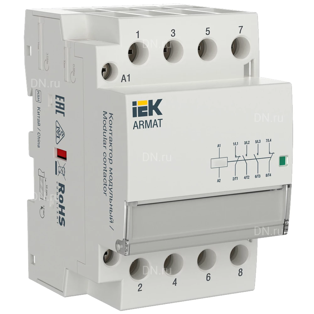 Контактор модульный IEK KMR номинальный ток - 40А 2НО 2НЗ, катушка управления - 230В AC AR-KMR10-040-22-230