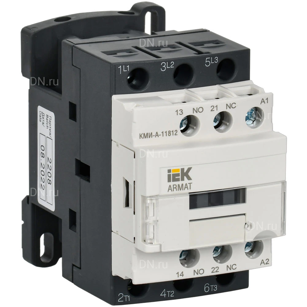 Контактор трехполюсный IEK ARMAT КМИ-А-11812 1NO 1 NC, номинальный ток - 18А, номинальное напряжение - 36В AR-ACC-11-018-036-11