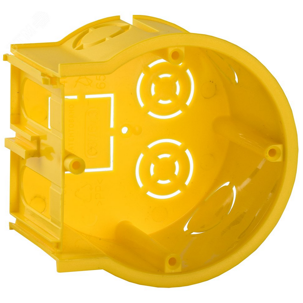 Коробка установочная IEK GENERICA СЗ 68х45мм, сборная оконечная, для твердых стен, для скрытого монтажа, корпус – полипропилен, цвет – желтый